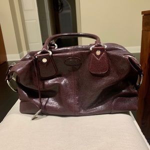 Tod’s Embossed Leather Purple Bag